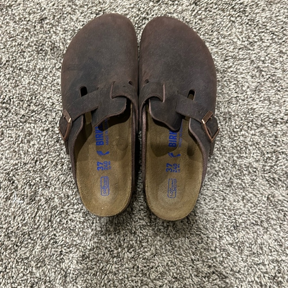 brown birkenstock clogs size 37 brand new